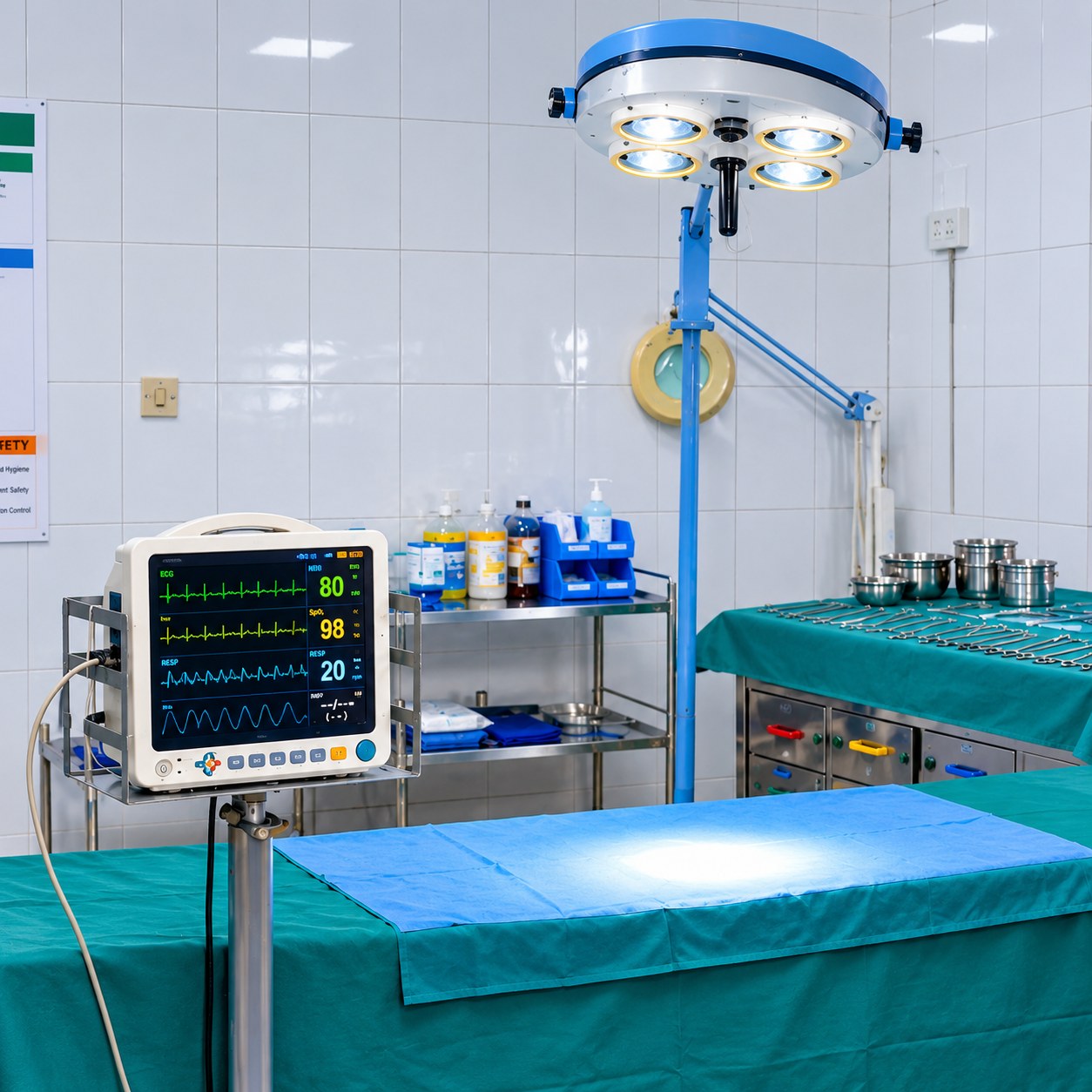Fully equipped operating theatre